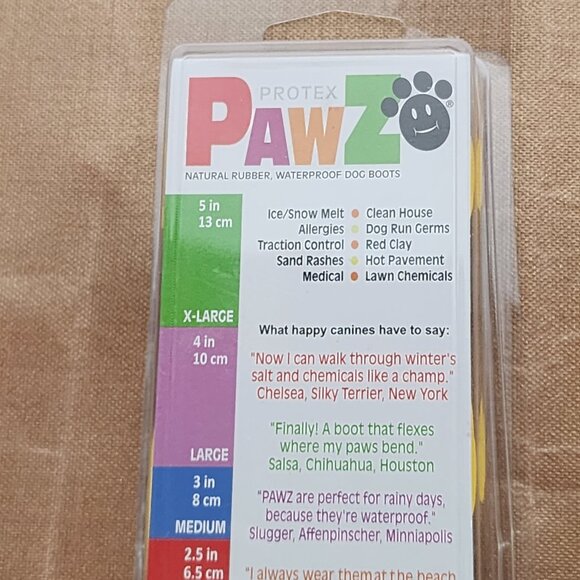 Protex Pawz Yellow Natural Rubber Reusable 12pk Waterproof Dog Boots Sz XX-Small - Picture 8 of 16